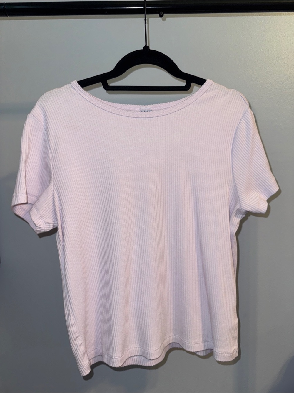 Lilac Ribbed Short Sleeve Tee
